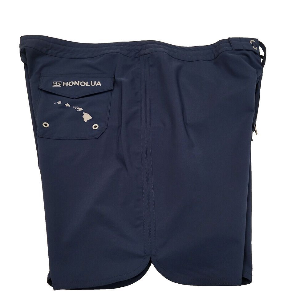Honolua Size 40 Blue Board Shorts / Surfwear Hook & Loop Fly Back Pocket Logos - Picture 7 of 13